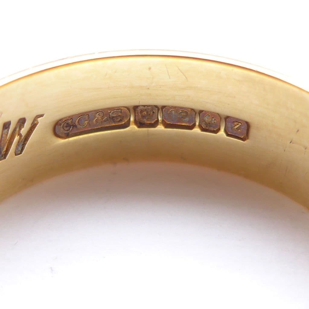 SOLD Antique Art Deco Men s Wedding Ring 18ct Yellow Gold 18K Wedding ...